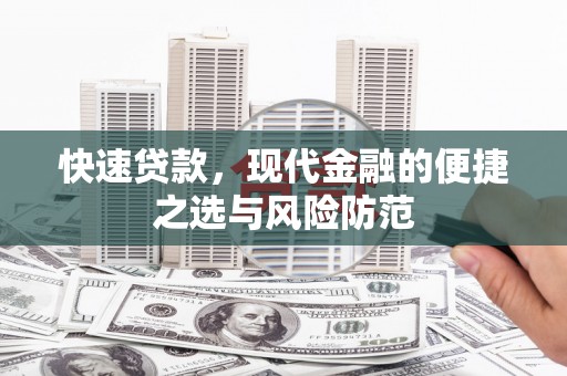 康保快速贷款，现代金融的便捷之选与风险防范
