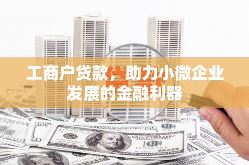 康保工商户贷款，助力小微企业发展的金融利器