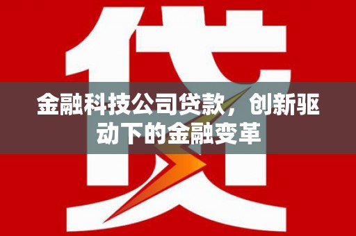 康保金融科技公司贷款，创新驱动下的金融变革