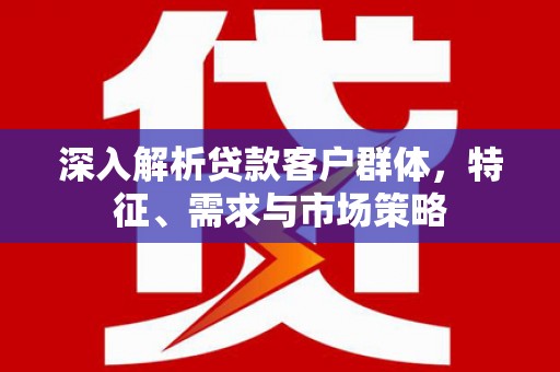 康保深入解析贷款客户群体，特征、需求与市场策略