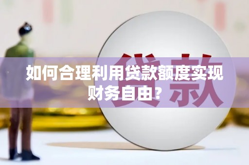 康保如何合理利用贷款额度实现财务自由？