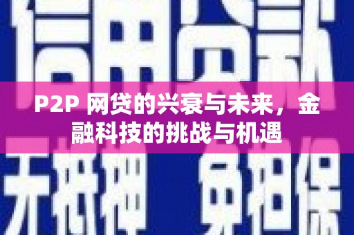 康保P2P 网贷的兴衰与未来，金融科技的挑战与机遇