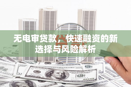 康保无电审贷款，快速融资的新选择与风险解析