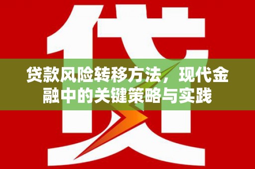 康保贷款风险转移方法，现代金融中的关键策略与实践