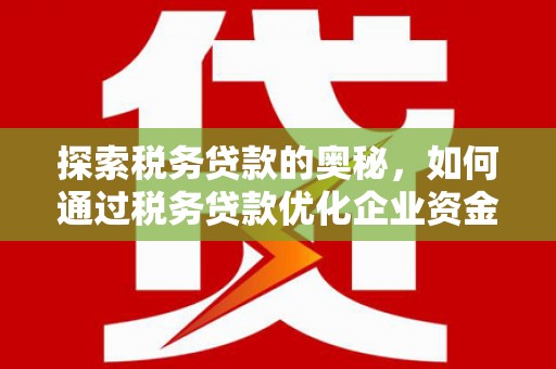 康保探索税务贷款的奥秘，如何通过税务贷款优化企业资金流