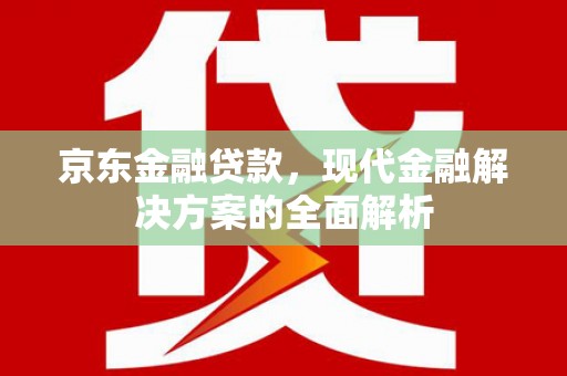 康保京东金融贷款，现代金融解决方案的全面解析