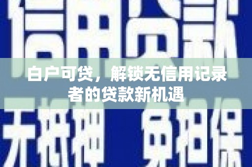 康保白户可贷，解锁无信用记录者的贷款新机遇