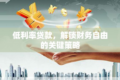 康保低利率贷款，解锁财务自由的关键策略