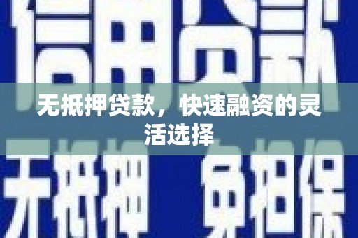 康保无抵押贷款，快速融资的灵活选择