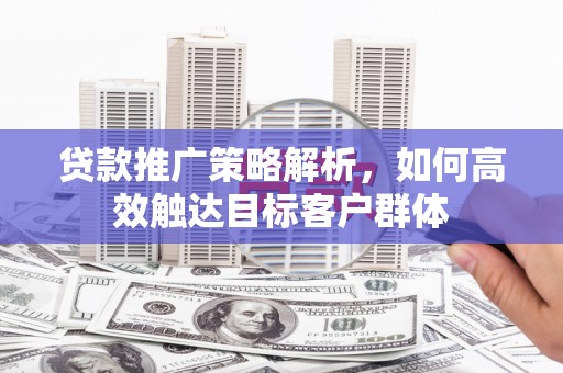 康保贷款推广策略解析，如何高效触达目标客户群体