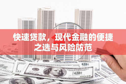 康保快速贷款，现代金融的便捷之选与风险防范