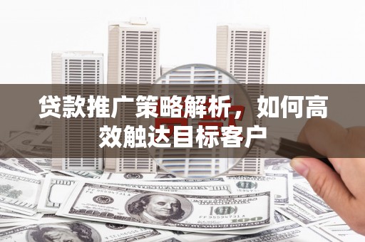康保贷款推广策略解析，如何高效触达目标客户