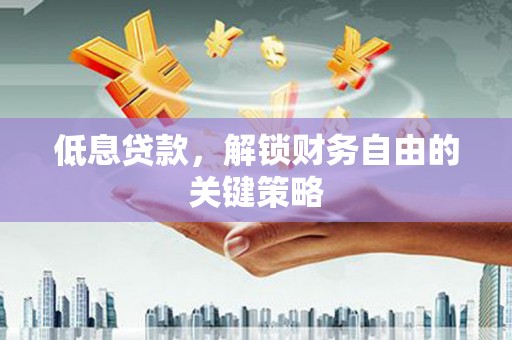 康保低息贷款，解锁财务自由的关键策略