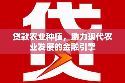 康保贷款农业种植，助力现代农业发展的金融引擎