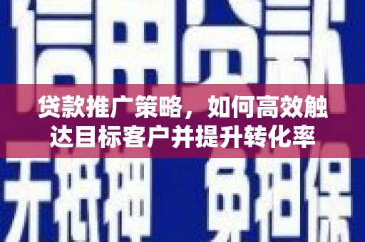 康保贷款推广策略，如何高效触达目标客户并提升转化率