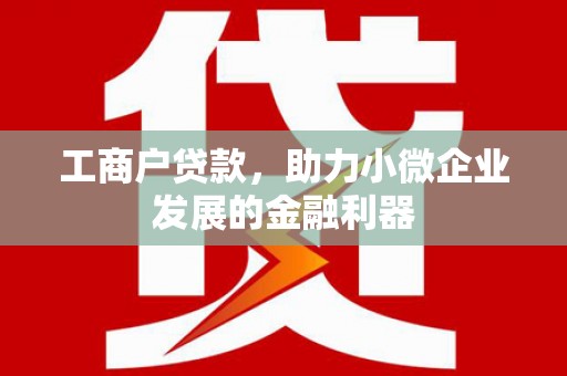 康保工商户贷款，助力小微企业发展的金融利器