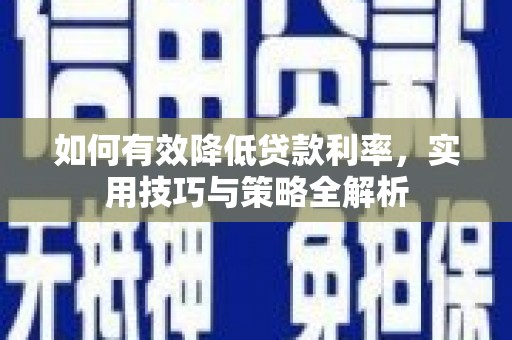 康保如何有效降低贷款利率，实用技巧与策略全解析