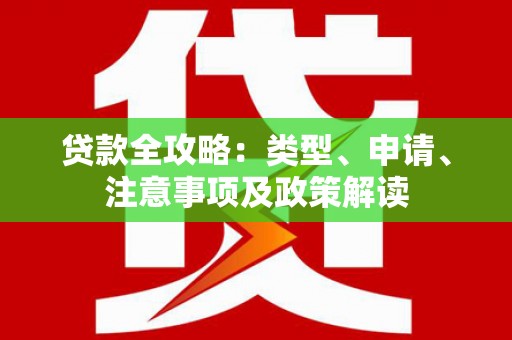 康保贷款全攻略：类型、申请、注意事项及政策解读